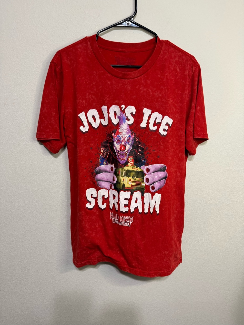 Washed Red Crewneck Tee with Subtle Texture